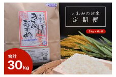 【T-2】【定期便6回】いわみのお米（きぬむすめ）5kg×6ヶ月　令和6年産