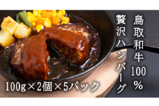 U1-5 鳥取和牛100％贅沢ハンバーグ（100g×2個×5パック）