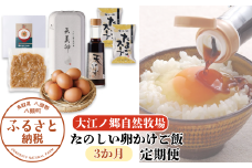 【3か月定期便】たのしい卵かけご飯定期便【平飼い卵】〈大江ノ郷自然牧場より直送〉