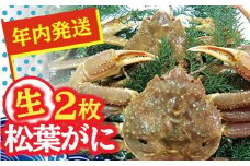 【先行予約】松葉ガニ（生なま）2枚【年内配送】※着日指定不可※北海道、沖縄、一部離島への配送不可《ずわいがに　かに　カニ　蟹　正体》