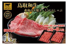 【4か月定期便】鳥取和牛赤身すき焼きしゃぶしゃぶ用1kg(500g×2) 1195
