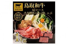 【4か月定期便】鳥取和牛肩ロースすき焼きしゃぶしゃぶ用1kg(500g×2) 1217