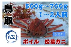 【先行予約】鳥取県産　ボイル　松葉ガニ（500g~700g）（1~2人前）訳アリ