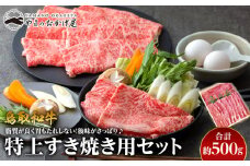37.鳥取和牛 特上すき焼き用セット 約500g【国産 鳥取和牛 和牛 焼肉 肉 にく ステーキ 鳥取県 北栄町 おすすめ 人気】 