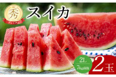 240.プレミアムスイカ 2L×2玉  ※5月下旬～8月上旬頃に順次発送予定 ※着日指定不可（こちらの返礼品は、大栄西瓜ではありません）【西瓜 スイカ 果物 フルーツ くだもの 鳥取県 北栄町 おすすめ 人気 送料無料】