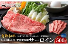 643.鳥取和牛サーロイン しゃぶしゃぶ・すき焼き用 500g 【化粧箱入り】【国産 鳥取和牛 和牛 焼肉 肉 にく すき焼き しゃぶしゃぶ 鳥取県 北栄町 おすすめ 人気】 