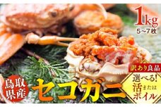 921.【活】鳥取県産　セコガニ　訳あり良品　1ｋg(5～7枚)《かに カニ 蟹 セコガニ※2025/11/6～2025/12/25に順次発送予定※着日指定不可  離島不可（北海道、沖縄本島は配送可能）