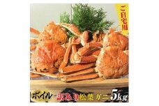 662.ご自宅用 訳ありボイル松葉ガニ 大満足のお任せ5kgセット【着日指定不可】※2025年11月上旬～2026年3月下旬頃に順次発送予定 ｜ 蟹 かに 松葉ガニ ボイル 松葉蟹 訳あり 家庭用 鳥取県産 北栄町 おすすめ 人気  