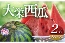 ＼2026年産先行予約／大栄西瓜（すいか） 大 2玉（高間商店）※2026年6月中旬～7月中旬頃に順次発送予定 | 西瓜 スイカ 大栄すいか 果物 フルーツ くだもの 鳥取県 北栄町 おすすめ 人気 送料無料