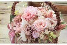 【PI04】ニュアンスピンクの花かごギフト