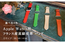 【DR10R】受注生産 本革 Apple Watch バンド　カラー：レッド＜サイズ：38/40/41mm＞