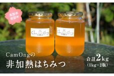 【CA01】CamOngの非加熱はちみつ 合計2kg(1kg×2瓶) ハチミツ 蜂蜜 