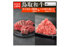 鳥取和牛 希少部位の焼肉＆大容量切り落とし（希少部位焼肉：500g、切り落とし：300g×5P）【やまのおかげ屋】HN050-001