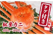 【チルドでお届け】【ボイル】境港水揚げ タグ付き松葉ガニ (400～500g×1枚) 魚々魚厳選 松葉がに 松葉蟹