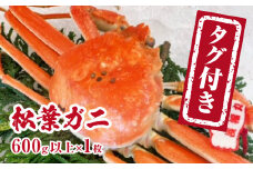 【チルドでお届け】【ボイル】境港水揚げ タグ付き松葉ガニ (600g以上×1枚) 魚々魚厳選 松葉がに 松葉蟹