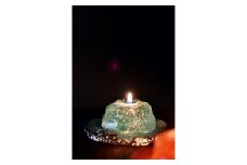星取県キャンドル星降るミニキャンドル　グリーン【山空】/　金木犀の香　神秘　癒し　１点もの　春の柚　0826