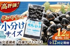 【全12回定期便】生産量日本一！宍道湖産 ヤマトシジミMサイズ（真空冷凍） 80g×15袋 島根県松江市/有限会社日本シジミ研究所 [ALBS005]