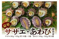 豪華サザエ・あわび詰合せ【本田商店】 海鮮 貝 ふるさと納税 サザエ あわび 鮑 詰め合わせ セット BBQ バーベキュー 【033_1775】