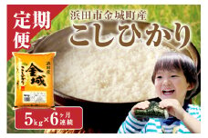 【令和7年産】【新米先行予約】【数量限定】【定期便】浜田市金城町産こしひかり（5kg×6回）＜2025年10月発送開始＞ 定期便 5キロ 5kg 6回 こしひかり お取り寄せ 特産 米 お米 精米 白米 玄米 ごはん ご飯 コメ 一等米 【058_1809】
