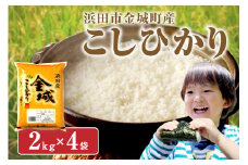 【スピード発送】【令和6年産】浜田市金城町産「こしひかり」（2kg×4袋） 米 お米 精米 白米 玄米 ごはん お取り寄せ 特産 一等米 こしひかり 米専用箱入り 【058_1813】