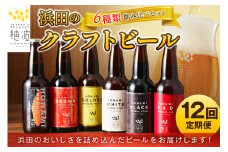 【定期便】浜田のクラフトビール6種飲み比べセット（12回コース） 酒 ビール クラフトビール 地ビール 地酒 定期 定期便 12回 セット 飲み比べ 【139_1914】