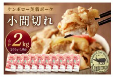 浜田市産ケンボロー芙蓉ポーク小間切れ 2kg（200g×10袋） 豚肉 肉 2キロ 小分け 小間切れ もも肉 真空パック 個包装 【002_1966】