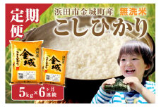 【令和6年産】【定期便】無洗米 浜田市金城町産こしひかり 5kg×6回コース 米 白米 精米 新生活応援 お取り寄せ 一等米 コシヒカリ こしひかり 米 定期便 お米 無洗米 【058_1819】