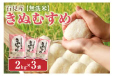 【スピード発送】【令和6年産】無洗米 石見地方産きぬむすめ 2kg×3袋 米 白米 精米 玄米 特産 お取り寄せ 無洗米【058_1822】