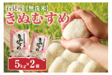 【スピード発送】【令和6年産】無洗米 石見産きぬむすめ 5kg×2袋 きむむすめ 米 白米 玄米 お取り寄せ 特産 無洗米 【058_1825】