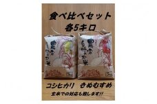 【新米先行予約】【令和7年度産】旭町産コシヒカリ・きぬむすめ 食べ比べセット 各5キロ＜2025年10月末より発送予定＞ 米 お米 こしひかり きぬむすめ 食べ比べ セット 農家直送 精米 白米 【166_1762】