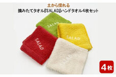 土から採れる　摘みたてタオル　『SALAD』ハンドタオル 4枚セット