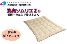 制菌中わた入り掛ふとん　消臭ソムリエΣ　アイボリー色