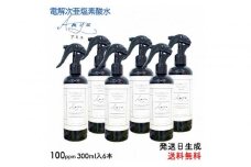 電解次亜塩素酸水　 100ppm　【スプレーボトル300ｍｌ　　6本セット】 除菌・消臭