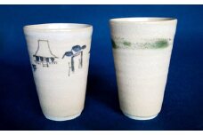 雪舟焼　フリーカップ2個組【雪舟焼 フリーカップ カップ コップ 焼酎 アイスコーヒー ミルク 雲模様 おしゃれ ギフト プレゼント 贈り物 贈答 2個組 ペア】