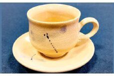雪舟焼 コーヒーカップ＆ソーサー（トンボ）【雪舟焼 コーヒーカップ ソーサー カップ コップ 受け皿 おしゃれ トンボの絵柄 和陶器 陶器 ギフト 贈答 贈り物 プレゼント】