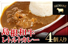 ごろっと島根和牛カレー（4個）【カレー 4個 1食 220g レトルト食品 レトルトカレー レトルト ビーフカレー 中辛 肉 和牛 しまね和牛 詰め合わせ セット 備蓄用 災害備蓄 島根県 大田市】