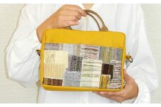 帆布のハギハギミニショルダー（マスタード）「思いやり型返礼品（支援型）」