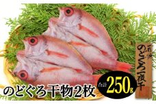 低塩熟成製法干物　のどぐろ一夜干し 2枚【合計250g のどぐろ干物 無添加 天日塩 島根県産 大田市 魚介類 魚 高級魚 ノドグロ アカムツ あかむつ 干物 新鮮 冷凍 真空パック 産地直送】