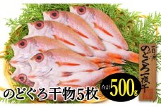 のどぐろ一夜干し（干物）5枚 旬獲れ【のどぐろ 干物 合計500g のどぐろ干物 無添加 天日塩 低塩熟成 低塩 ノドグロ アカムツ あかむつ 一夜干し 新鮮 冷凍 真空パック 贈答 母の日 父の日】