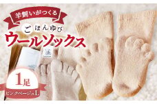 ひつじ飼いが作る ごほんゆびウールソックス Lサイズ(ピンクベージュ)【ウールソックス 5本指 靴下 Lサイズ ピンクベージュ ピンク ベージュ レディース メンズ 男女兼用 島根県 大田市】