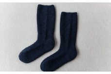 ひつじ飼いが作る ウールソックス（ネイビー）【ウールソックス 靴下 ソックス 厚手 フリーサイズ ネイビー 紺色 羊 レディース メンズ 男女兼用 島根県 大田市】