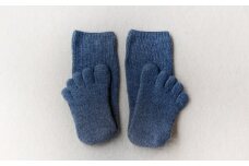 ひつじ飼いが作る ごほんゆびウールソックス Lサイズ(ライトブルー)【ウール ソックス 5本指 靴下 Lサイズ ライトブルー 水色 空色 レディース メンズ 男女兼用 島根県 大田市】