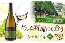 奥出雲葡萄園 シャルドネ（白ワイン） 2本セット  ワイン お酒 国産 セット 熟成ワイン 熟成 酒 ギフト 白 白ワイン 辛口 果実酒 お祝 贈答用 アルコール パーティー フルボトル 島根県雲南市/有限会社奥出雲葡萄園 [AICS019]