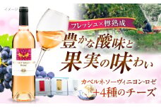 奥出雲葡萄園 ロゼワイン・木次乳業チーズセット（カベルネ・ロゼ）  ワイン お酒 チーズ 国産 セット 熟成ワイン 熟成 酒 ギフト 赤ワイン 白 白ワイン 辛口 果実酒 島根県雲南市/有限会社 奥出雲葡萄園 [AICS015]