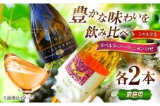 【家庭用】飲み比べセット カベルネロゼ×シャルドネ 750ml×各2本 計4本 ワイン お酒 ぶどう 島根県雲南市/有限会社奥出雲葡萄園 [AICS089]