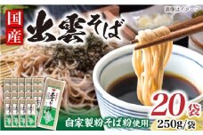 昔ながらの出雲そば 250g×20袋 | そば 出雲そば 麺 出雲 お取り寄せ ご当地 蕎麦 小分け 個包装 便利 備蓄 乾麺 保存食 常温 保管 人気 大容量  国内製造 島根県雲南市/野々村製粉製麺所 [AICE004]