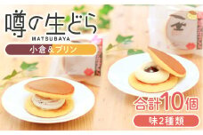 噂の生どら10個セット（ 小倉 プリン ）【 生どら どらやき どら焼き 2種 各5個 お菓子 詰め合わせ セット 個包装 スイーツ 特製クリーム 洋風どら焼き 冷凍 洋菓子 和菓子 おやつ 茶菓子 おしゃれ 贈り物 ギフト プレゼント お土産 】