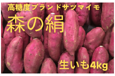 高糖度サツマイモ「森の絹」生イモ4kg【さつまいも 農薬不使用 有機肥料使用 蜜 焼き芋 Ａ-25】