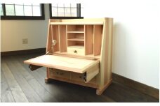 040150【老舗家具店の手作り】飾り座机 （えごま油塗布／ナチュラル）