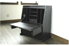 040151【老舗家具店の手作り】飾り座机（ブラック）